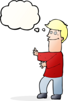 cartoon man gesturing with thought bubble png