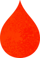 stravagante illustrazione retrò stile cartone animato goccia di sangue png