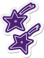 adesivo de desenho animado de estrelas ninja png