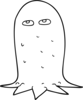 black and white cartoon halloween ghost png