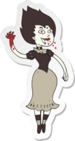 pegatina de una chica vampiro chupando sangre de dibujos animados png