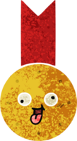 Cartoon-Goldmedaille im Retro-Illustrationsstil png