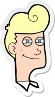 sticker of a cartoon smiling man png