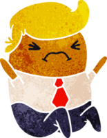 desenho retrô de um homem de negócios kawaii png