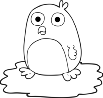 black and white cartoon penguin on ice png