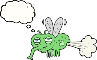 thought bubble cartoon gross farting fly png