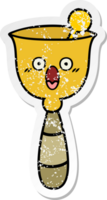 distressed sticker of a cute cartoon school bell png