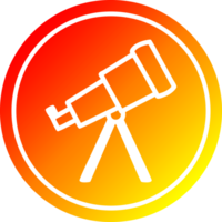 telescópio de astronomia circular no espectro de gradiente quente png