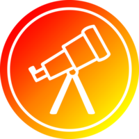 telescopio de astronomía circular en espectro de gradiente caliente png