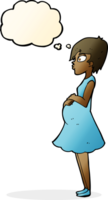 cartoon pregnant woman with thought bubble png