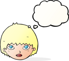 cartoon girl staring with thought bubble png