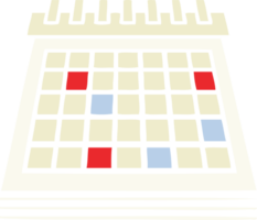 flache farbe retro cartoon arbeitskalender png