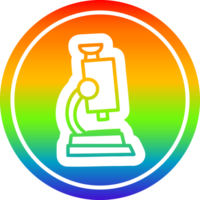 microscope et diapositive circulaire dans le spectre arc-en-ciel png