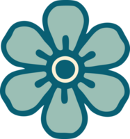 iconisch tatoeëren stijl beeld van een bloem png