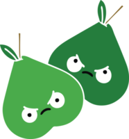 flat color retro cartoon pears png