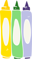 flat color illustration of a cartoon crayons png
