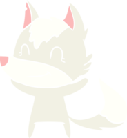 friendly flat color style cartoon wolf png