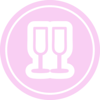 Kreisförmiges Symbol für Champagnergläser png