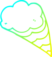 frío degradado línea dibujo de un dibujos animados decorativo nube elemento png