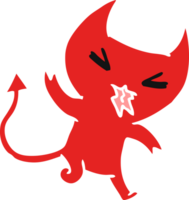 cartoon van een schattige kawaii-demon png