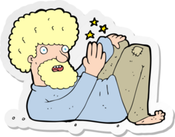 sticker van een cartoon-hippieman png