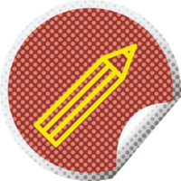 Pencil circular peeling sticker png