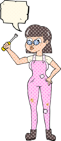 comic book speech bubble cartoon female mechanic png