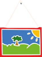 cartoon doodle of a picture in frame png