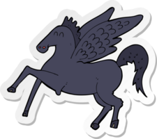 sticker of a cartoon magic flying horse png