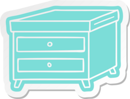 cartoon sticker of a bedside table png