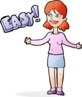 cartoon woman saying easy png