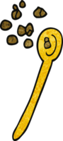 cartoon doodle cereal on a spoon png