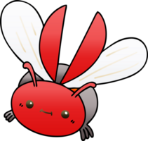quirky gradient shaded cartoon flying beetle png