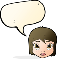cartoon female face with speech bubble png
