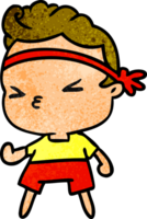 getextureerde cartoon kawaii trainen jongen png