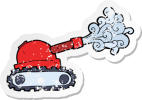 retro distressed sticker of a cartoon tank png