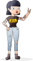 chica rockera de dibujos animados png