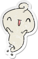distressed sticker cartoon kawaii cute dead ghost png