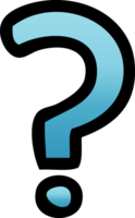 gradient shaded cartoon question mark png