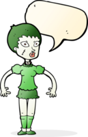 Cartoon-Zombie-Monster-Frau mit Sprechblase png