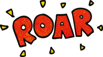 cartoon doodle roar sign png