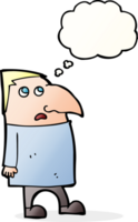 cartoon worried man with thought bubble png