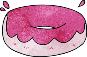 quirky hand drawn cartoon iced donut png