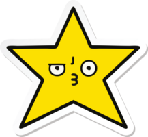 sticker of a cute cartoon gold star png