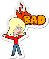 sticker of a cartoon bad woman png