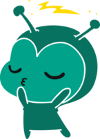 cartoon of a cute kawaii alien png