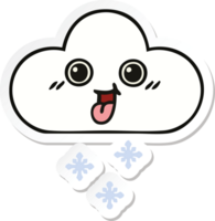 autocollant d'un joli nuage de neige de dessin animé png