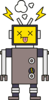 cute cartoon malfunctioning robot png