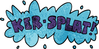 dessin animé doodle libellé ker-splat png