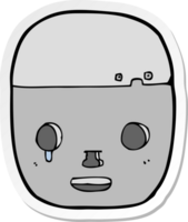 pegatina de una cabeza de robot de dibujos animados png